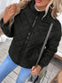 Damen-Fleecemantel Jacke in Uni-Farben